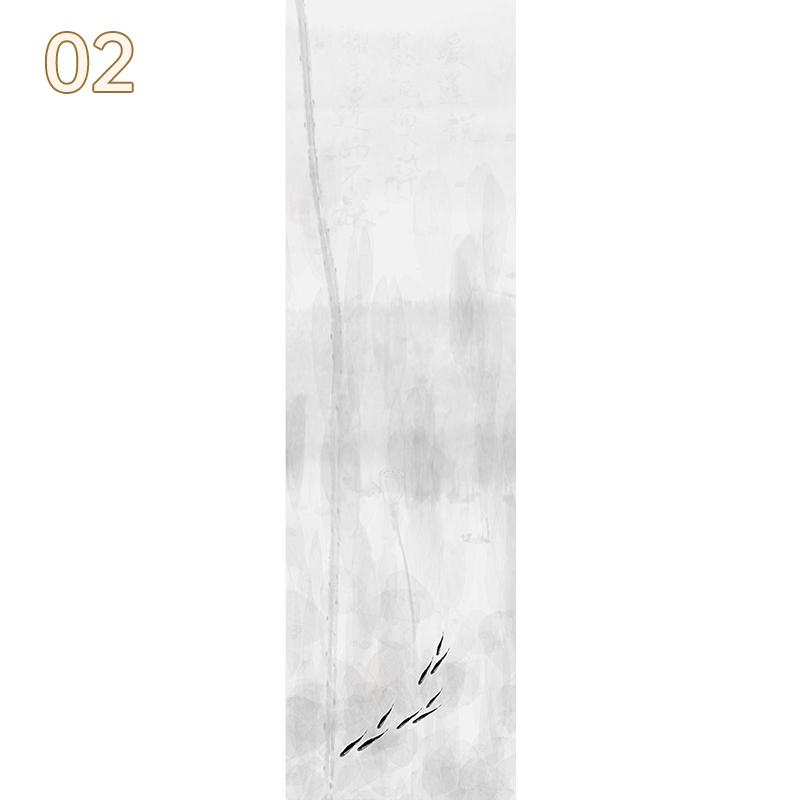 Chinese Landscape Art Window Stickers Chinese Ink Calligraphy Painting Glass Film Privacy Static Cling Frosted Decor Window Film