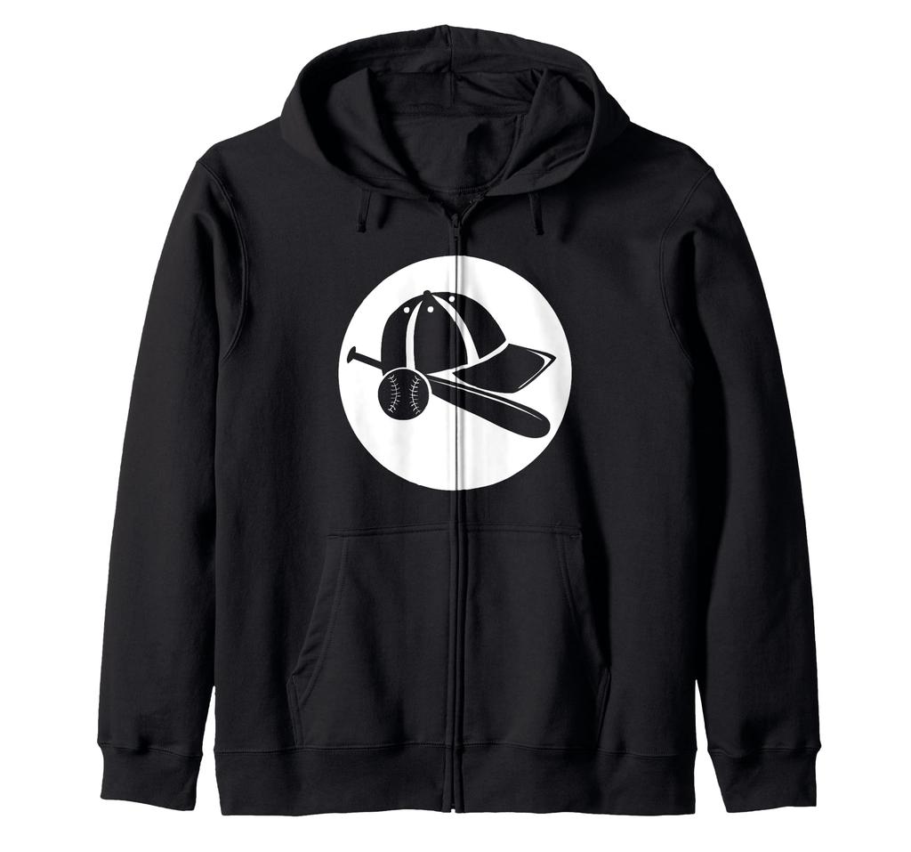 Baseball bat and hat Team uniform Zip hoodie