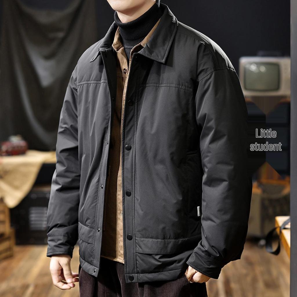 Men's 2025 Winter Lightweight Chinese Style Lapel Down Jacket With 90% White Duck Down
