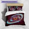 Set Lenzuola Stampato West Ham United Football 3 Pezzi, Comodo Set Copripiumino per Camera da Letto Amico della Pelle