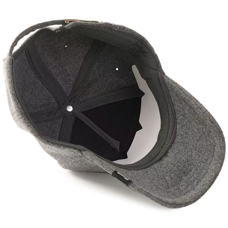 Big Size Aunumn Winter High Top Woolen Baseball Cap Outdoors Adjustable Snapback Outdoors Keep Warm Korean Version Truck Hat