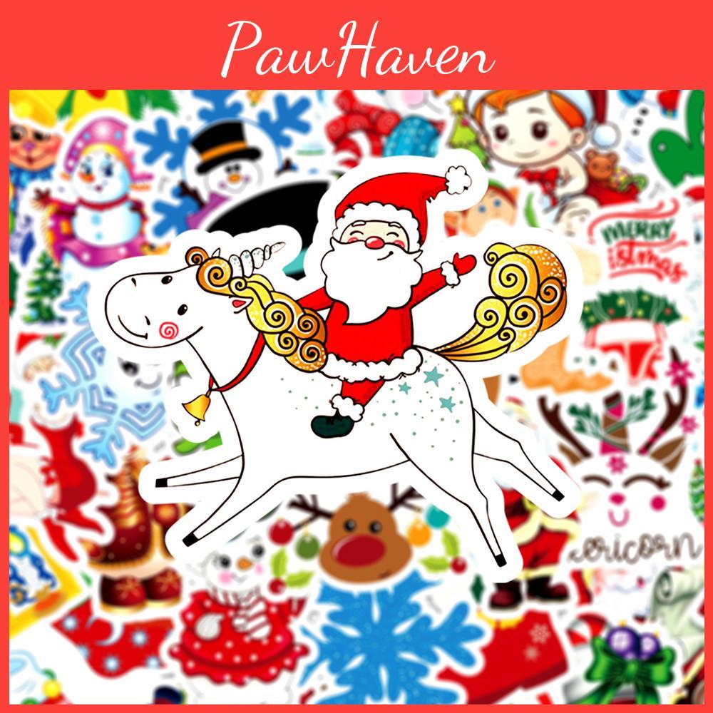 50 Cartoon-Sticker mit Weihnachtsmotiv für Scrapbooking und Dekorationen