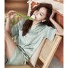 Pajamas Ladies Spring And Summer Silky Long Sleeve Pants Cardigan Premium Casual Loungewear
