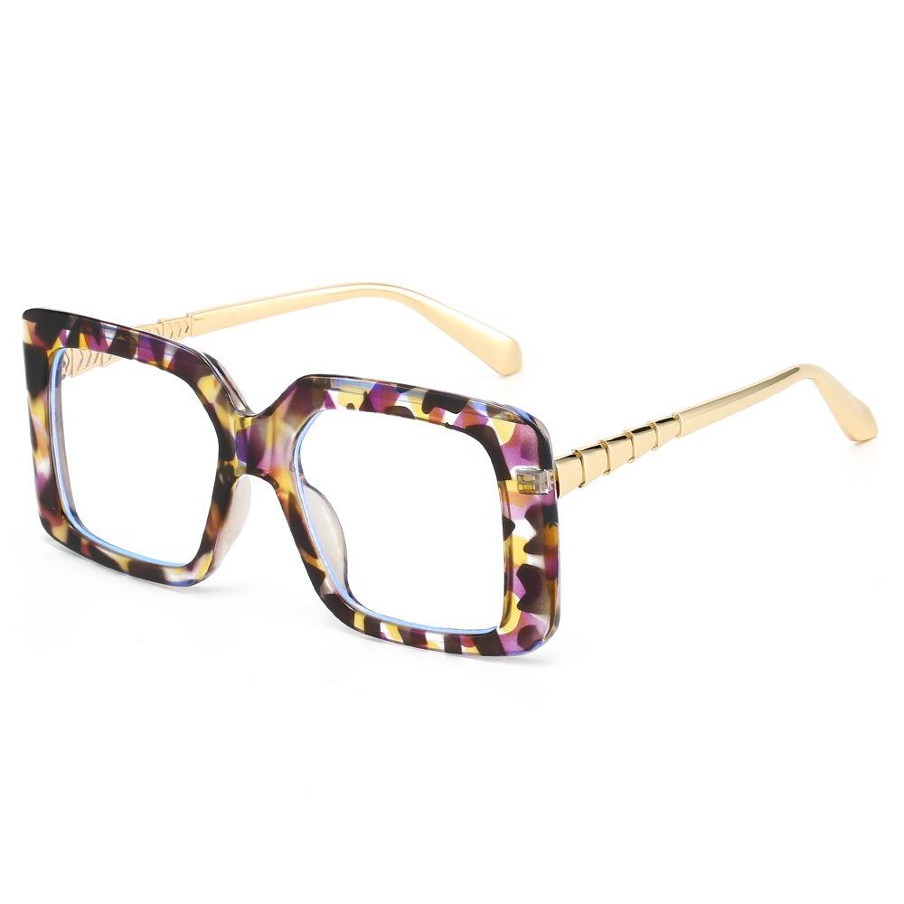 JYL Oversized Square Sunglasses UV400 Gradient Green-Yellow Unisex Punk / 3244