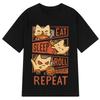 Whimsical Cat DnD Funny Meme Tshirt Unisex Women Vintage Loose T Shirts Summer Roundneck Cotton Fashionable Oversized Tshirts