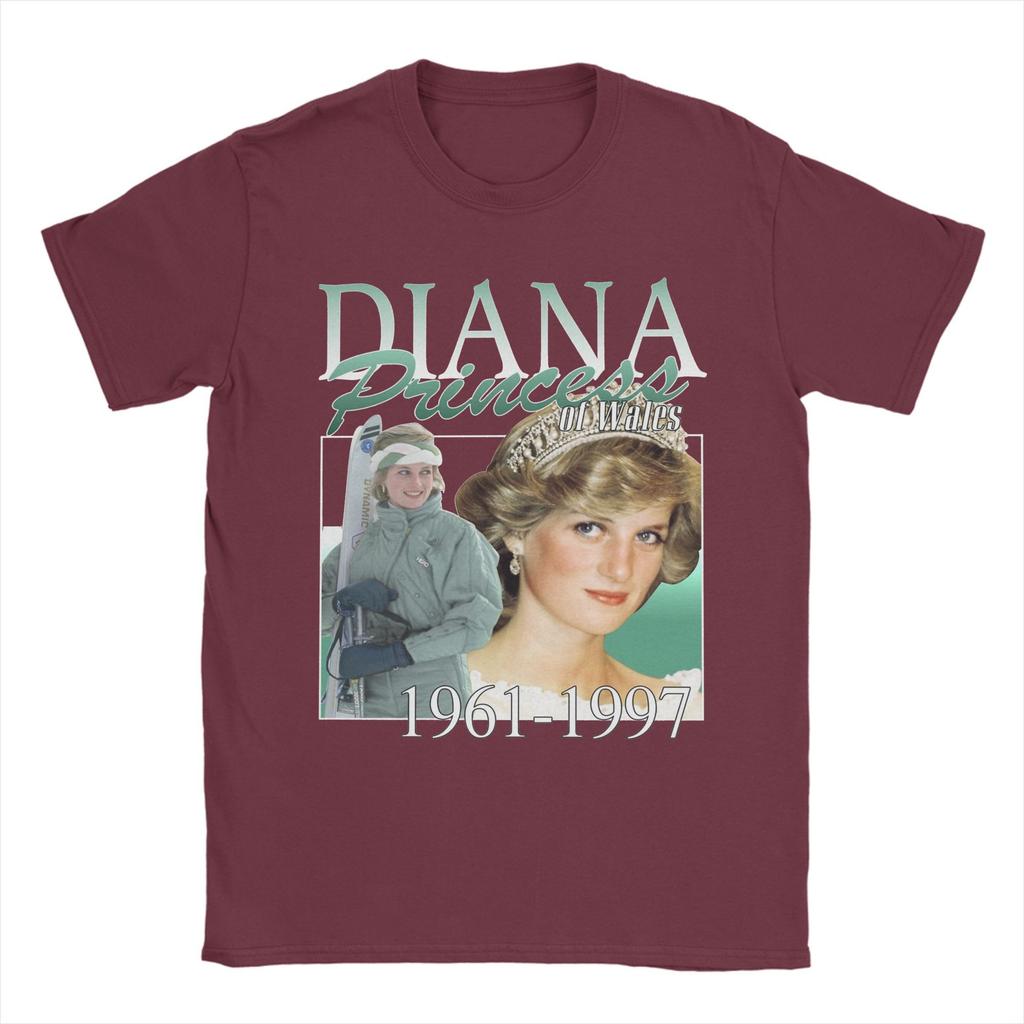 Diana Princess Vintage Style 1961-1997 T Shirts for Men Cotton Cool T-Shirt Crewneck  Tees Short Sleeve Clothing Gift Idea
