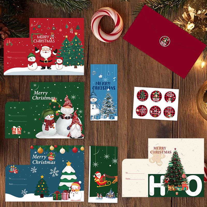 Elegant Folded Christmas Card with Envelope - High-end English Style, Perfect for Holiday Greetings and Thank You Messages