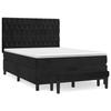 3138021 vidaXL Lit à sommier tapissier avec matelas Noir 140x190 cm Velours