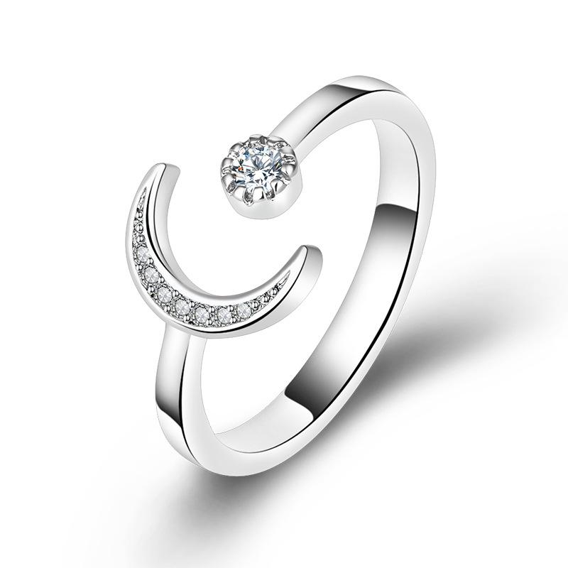 Copper Ring Moon Simplicity For Women Wedding Engagement Jewelry Accessories 5A Cz Rings Fashion High Quality Gift
