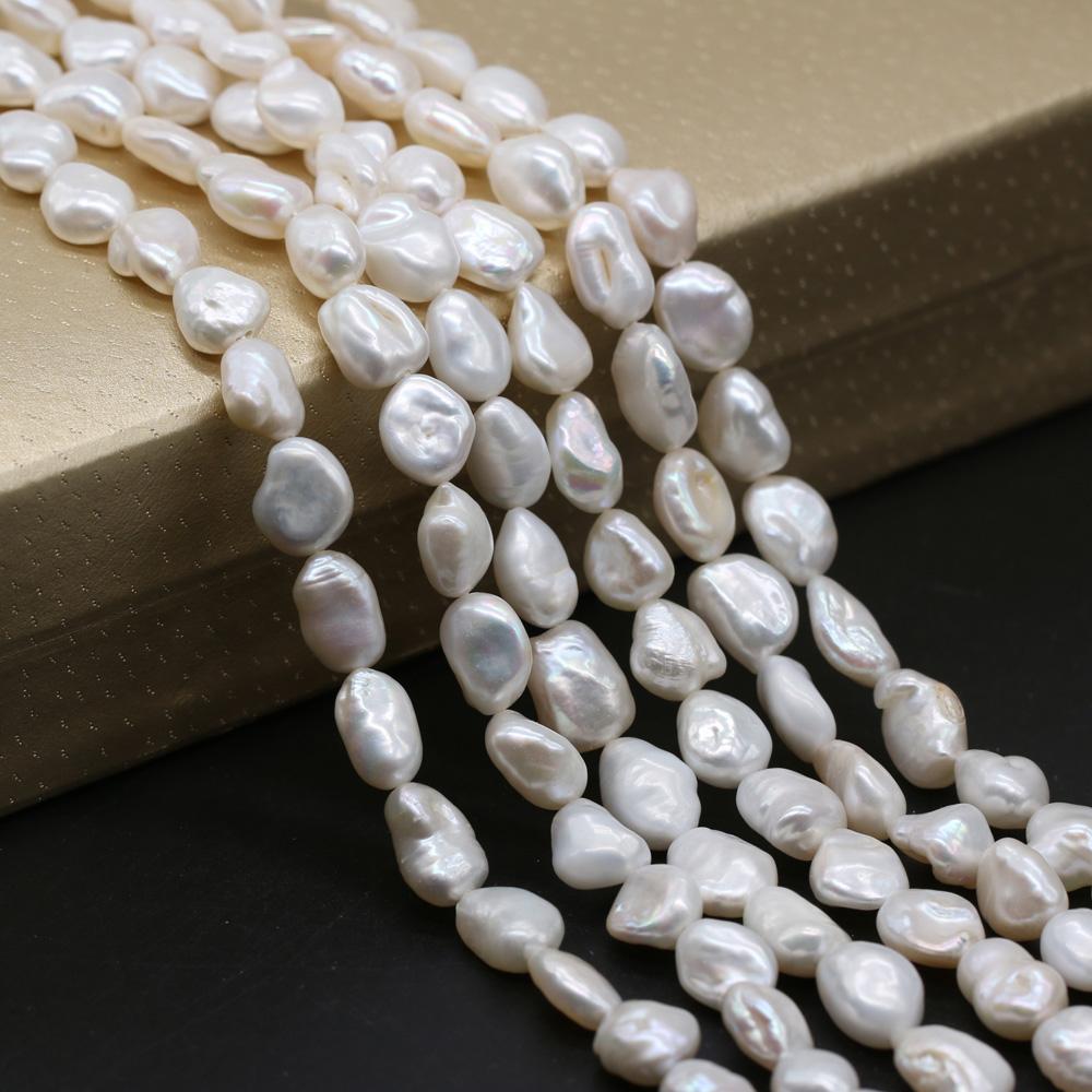 1String, 6-7mm White Natural Freshwater Pearls, Baroque Pearl Beads for Jewelry Making DIY Necklace Bracelet Accessories 36cm