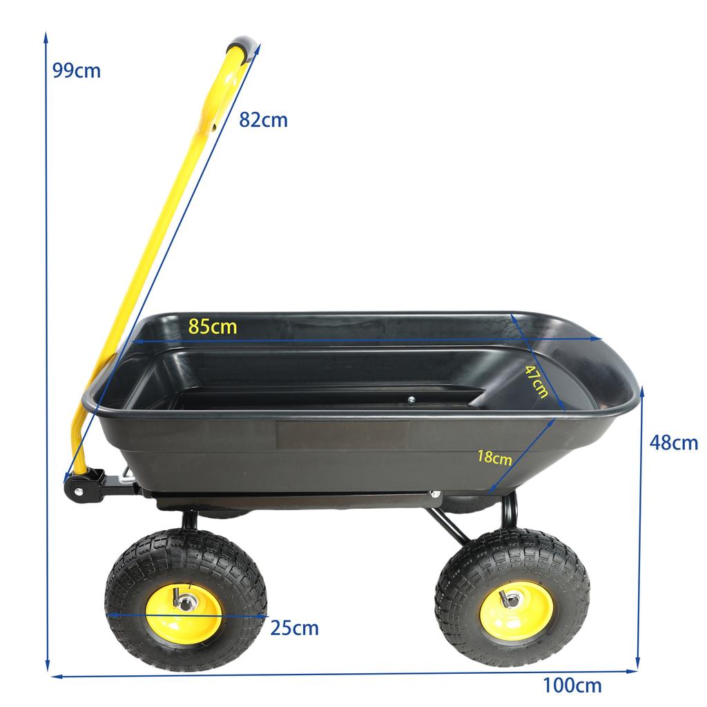 2026 Four-wheel plastic dump truck self-unloading trailer hand-pulled tool vehicle garden vehicle