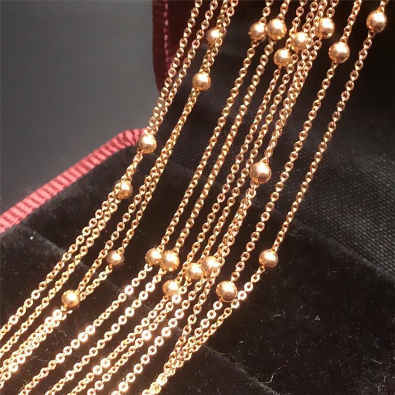 Pure Purple Gold Craft Bead Necklace Shiny Women S Rose Gold Plated Color Gold Design Trendy Chain Set