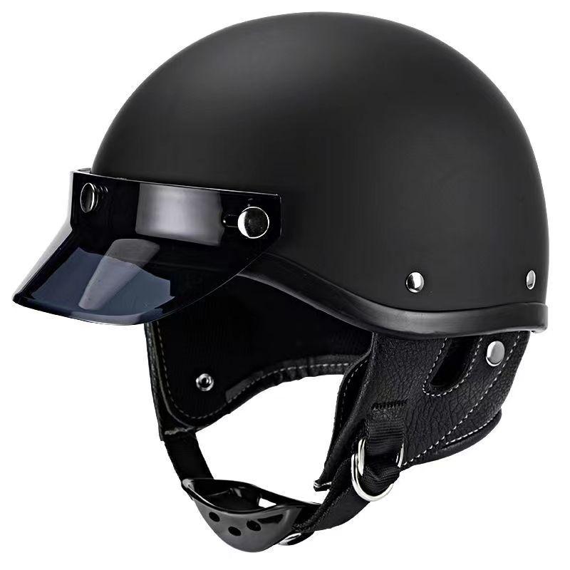 Japanese Retro Locomotive Helmet Motorcycle Hard Hat Men and Women Four Seasons Personality Scoop Helmet Electric Car Half Helmet