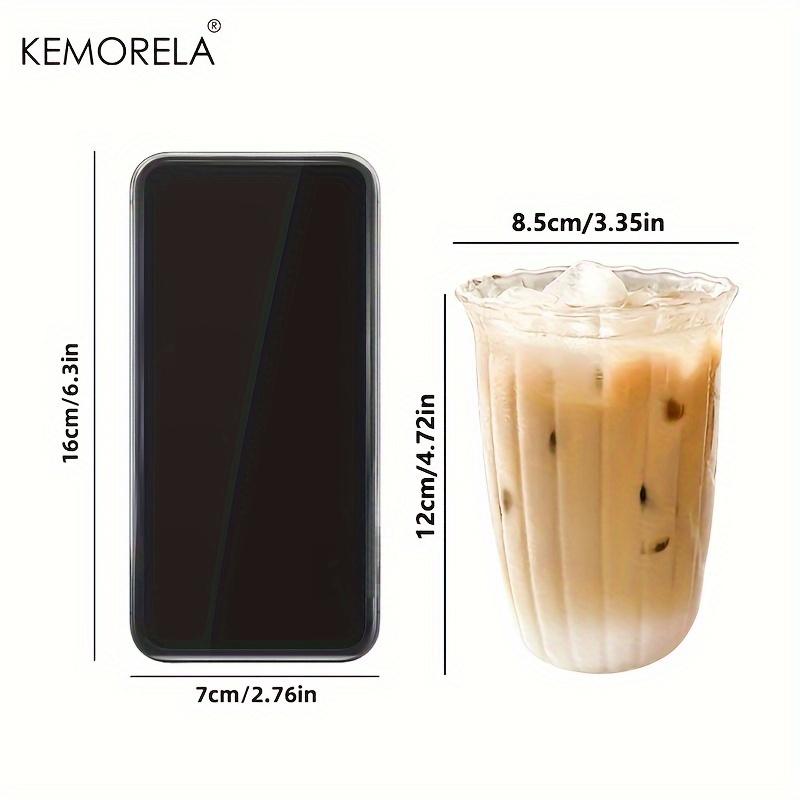 4/6PCS Vertical Stripes Latte Coffee Cup Transparent Cocktail Glasses Vertical Grain Glass Water Cup Juice Cup IceCoffee Whiskey