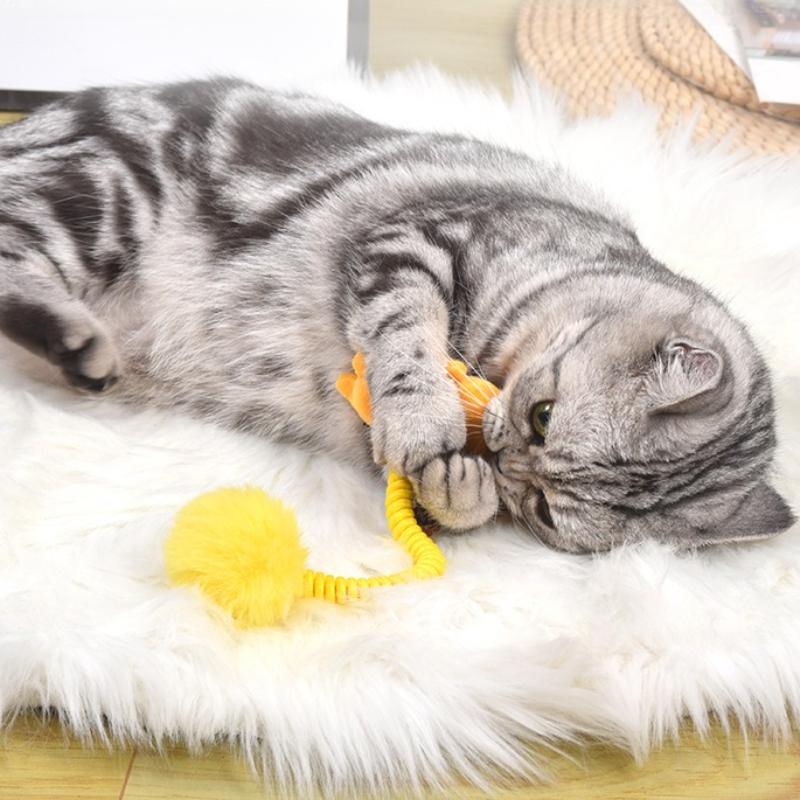 Cat Teaser Toy Plush Durable Bite Kitten Toy Interactive Teething Cleaning Kitten Toy Funny Pet Supplies