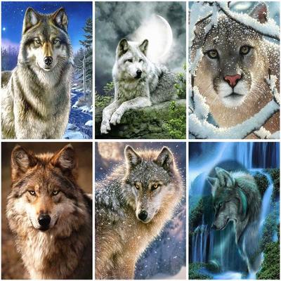 Wolf DIY 5D Diamant Malerei volle Runde Strass Gemälde Tier Diamant Stickerei Kreuzstich Mosaik Home Decor