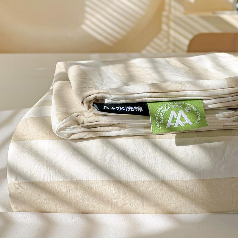 Buy washed cotton striped dirty single sheet for a single piece, thin bedspread for spring and summer, wholesale of student dormitory sheets.