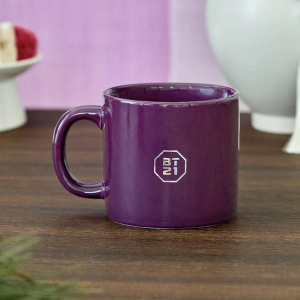 BT21 TATA Premium K Edition Mother-of-Pearl Graphic Mug 320ml - BTS V Character Ceramic Cup