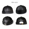 Spring/Winter Women Genuine Leather Retro Watermelon Thin Beanie Hats Male Casual Caps Female Black/Red Boonie Hat Bonnet Mujer