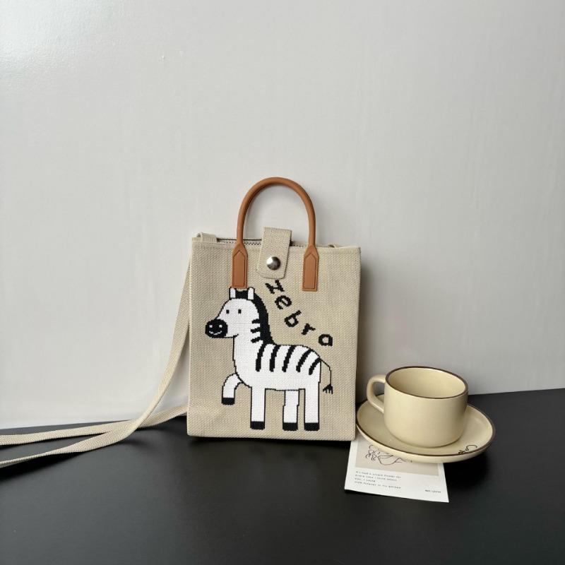 New large-capacity knitted bag, mobile phone bag, niche shoulder messenger bag, high-end, cartoon fashion handbag.