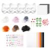 DIY Therian Masque Kit Blank Cat Fox Masque with Felt Fabric Sheet Faux Fur Eye Mesh Furry Animal Dress Up Masque for Halloween Party Cosplay