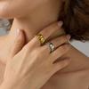 18K Gold Plated Irregular Heart Ring - Stylish Stainless Steel Fashion Jewelry