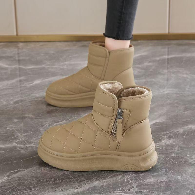 thick-soled heightened velvet warm thickened waterproof snow boots women's new autumn and winter retro cotton shoes