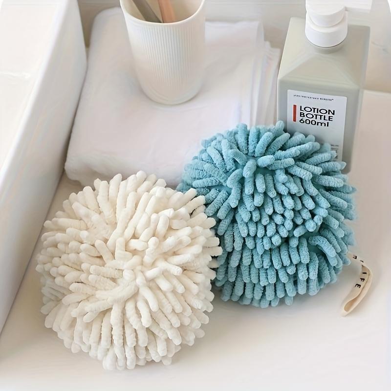 6pcs Chenille Hand Towels, Ultra Soft Quick Dry Absorbent Round Kitchen Bathroom Hand Towels,Cute Decorative Hanging Towel Balls for Home,Travel,Gifts