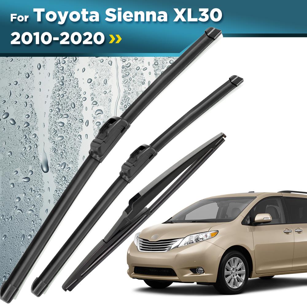 For Toyota Sienna XL30 2010-2020 2011 2012 2013 Wiper Front & Rear Wiper Blades Windshield Windscreen Window Brushes 26"+20"+16