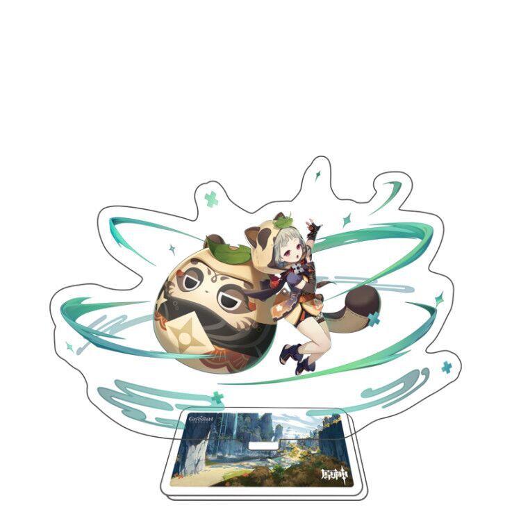 Game Genshin Impact Figure Stand Model Toy 15cm Keqing Shen He Arataki Itto Acrylic Action Plate Desk Decoration Gift