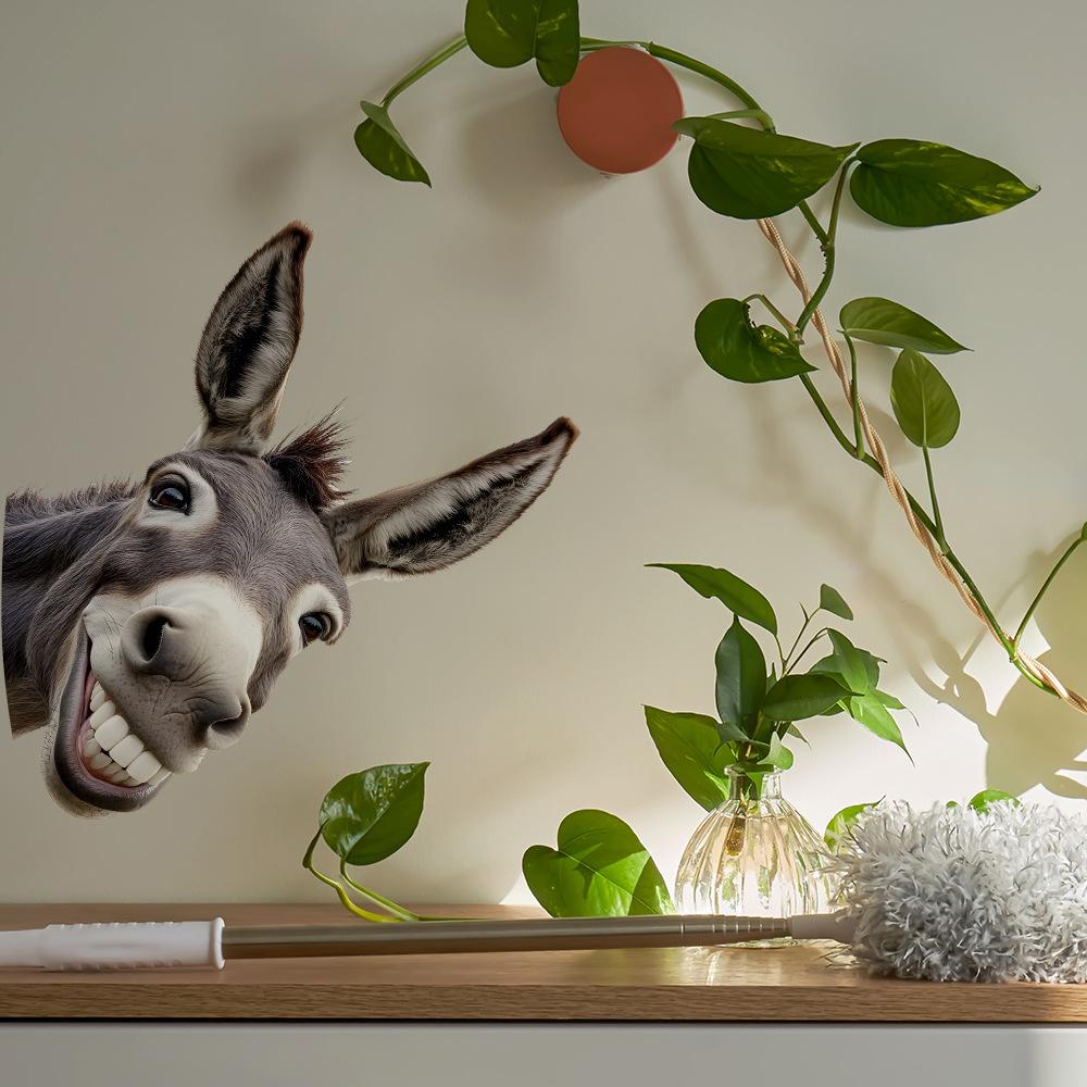 Personalised Quirky Donkey Head Balcony Glass Window Home Beautification Decoration Window Stickers