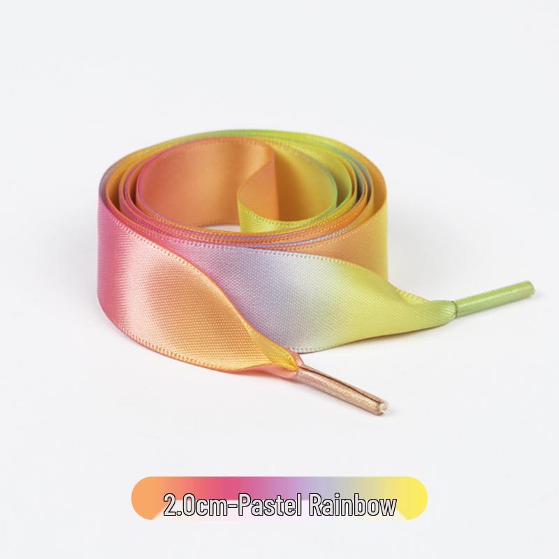 Candy Color Double-Sided 2cm Silk Shoelaces for Casual Shoes & Air Force 1