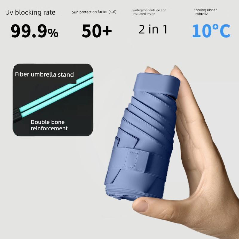 Creative Sun Protection Small Gold Umbrella, Dual-Use Umbrella for Sun and Rain, 50% off Umbrella for Women, 40% off Compact Umbrella for Sun and Rain