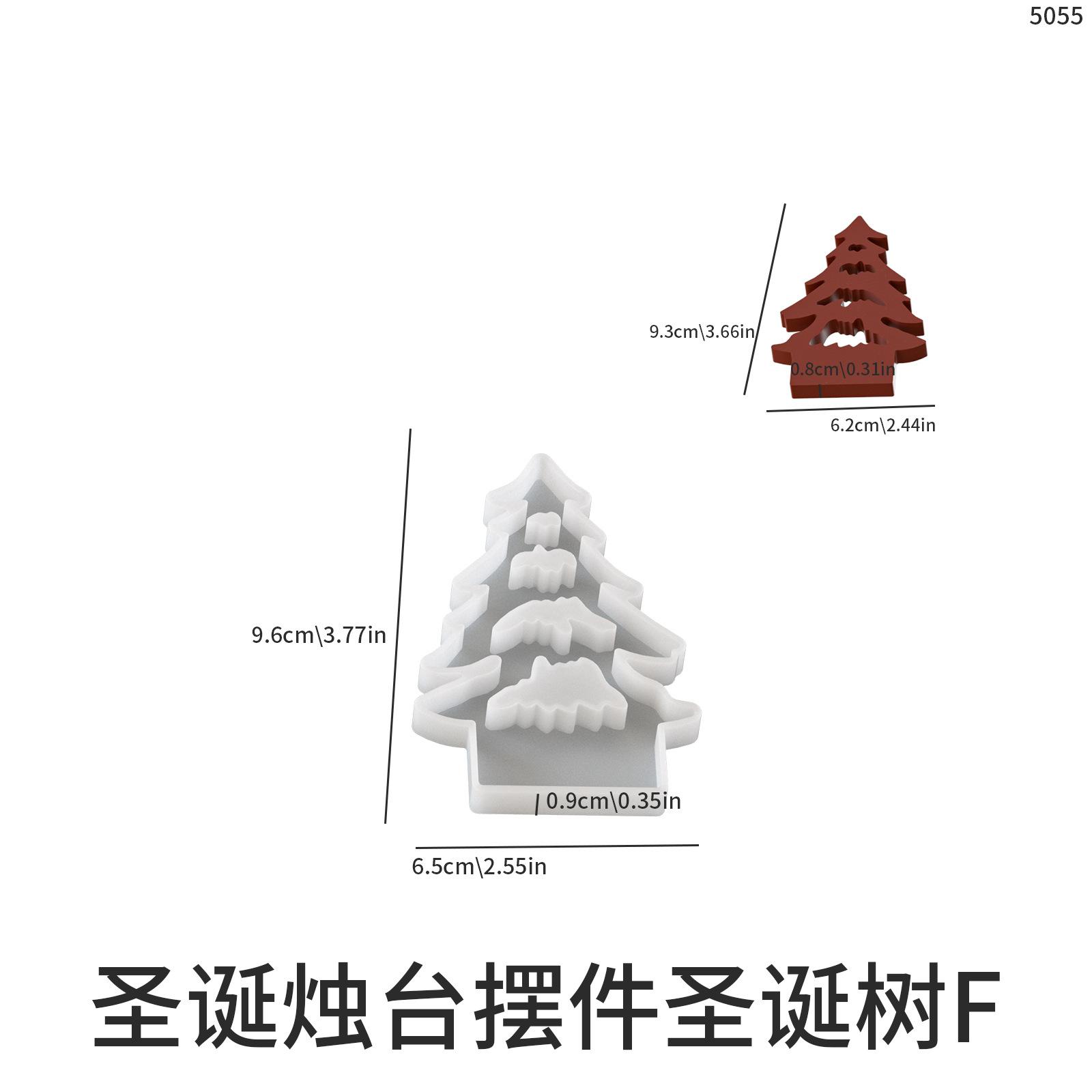 

Christmas Candle Holder Ornament Plaster Mold - DIY Santa Tree House 4-Cell Candle Stand Silicone Craft Mold