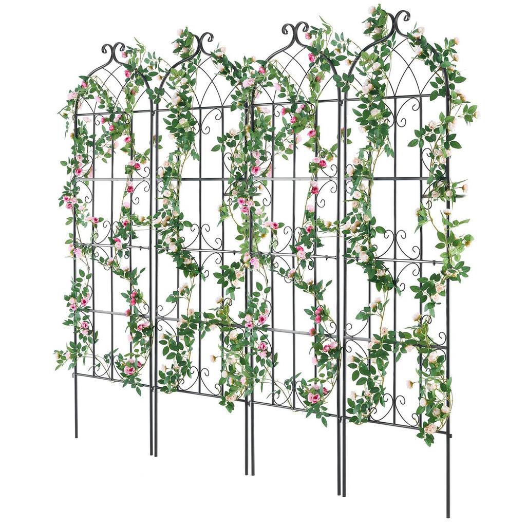 4 Packs Metal Garden Trellis for Climbing Plant Support 71x20 In Rustproof