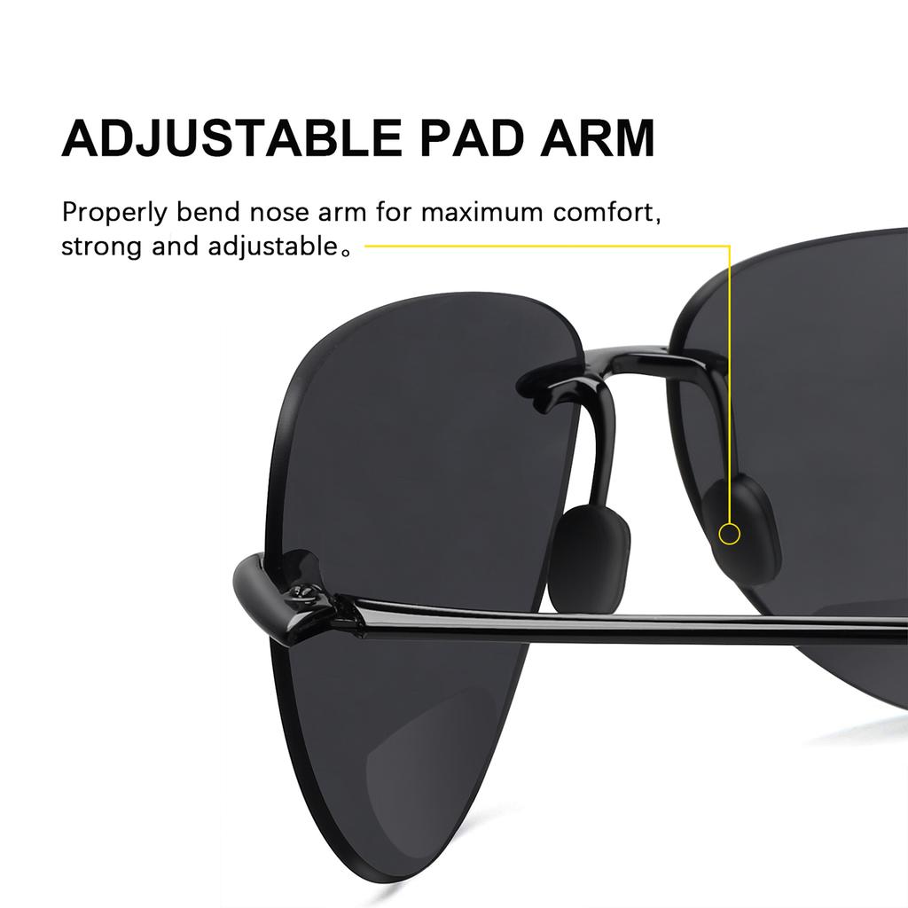 MAXJULI Classic Fashion Rimless Oval sunglasses women&men UV400 Unbreakable Driving Sports TR90 Frame Sun Eyewear (MJ8008)