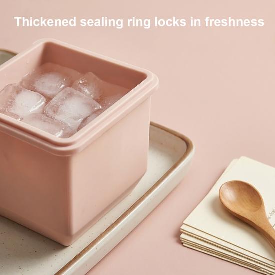 Grand Bac à Glaçons Carrés avec Couvercle Moule en Silicone de Qualité Alimentaire pour Congélateur Démoulage Facile Empilable Machine à Glaçons Essentiel pour Bar à Domicile