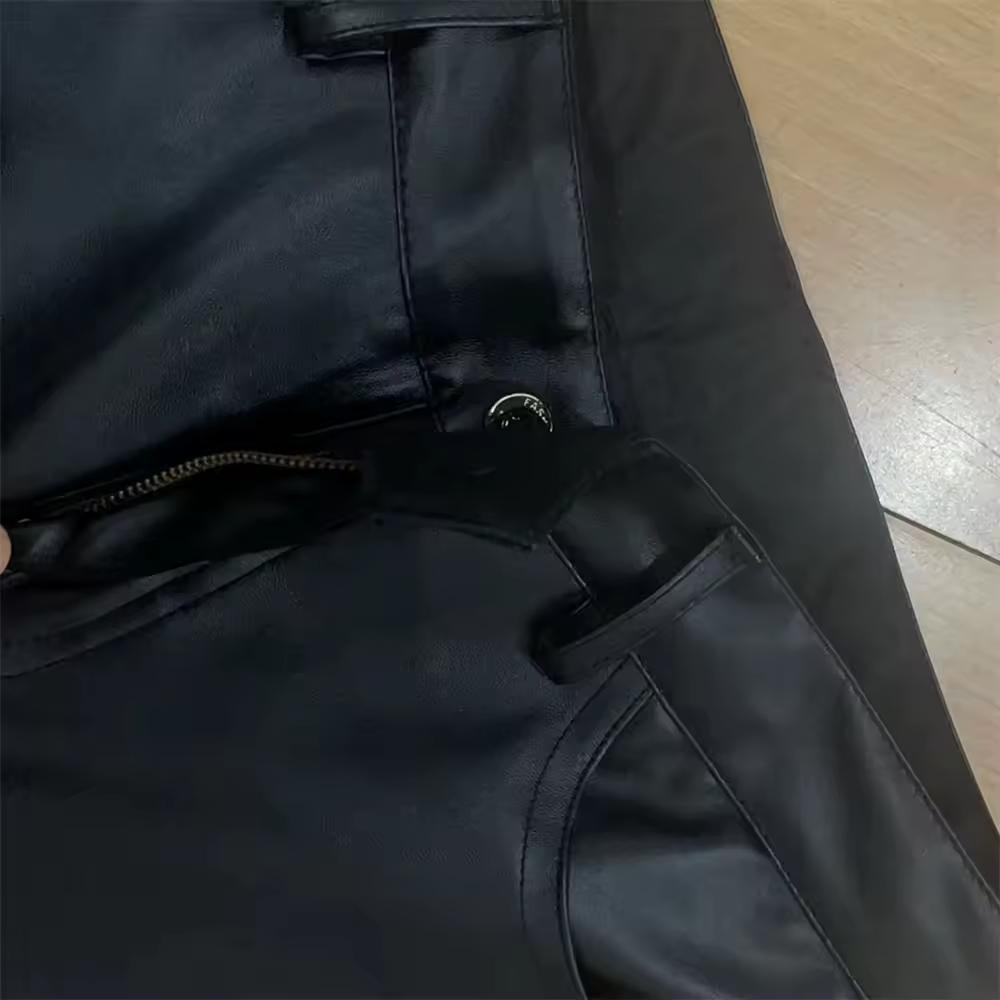 Pantaloni da uomo in pelle PU per Primavera ed Estate Skinny Fit Elastici Pantaloni da Biker per Club Notturno, Festa e Ballo Sottili