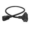 C14 To C13 5-15R Splitter Power Cord Extension Cable IEC 320 C14 Male To 5-15R Female Splitter Adapter Cable Cord