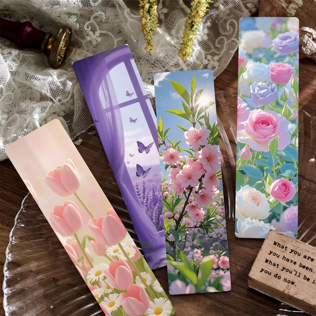 24pc Flower And Floral Bookmark Creative Reading Paper Bookmark Small Gift