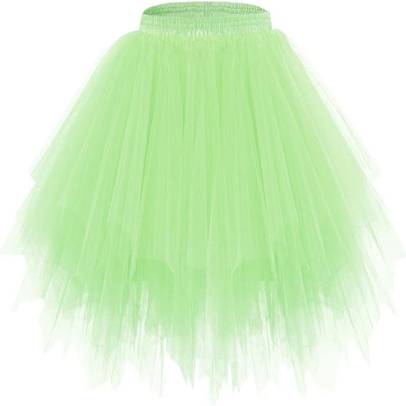 Falda de Tul para Fiesta de Halloween Tutú de Tul Vestidos de Princesa Vestidos de Boda Faldas de Malla Faldas para Actuación de Danza Tutú de Tul con Capas Esponjosas