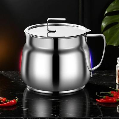 1.5/2L Stainless Steel Oil Kettle Leakproof Grease Container Filter Oil Pitcher  Edible Oils
