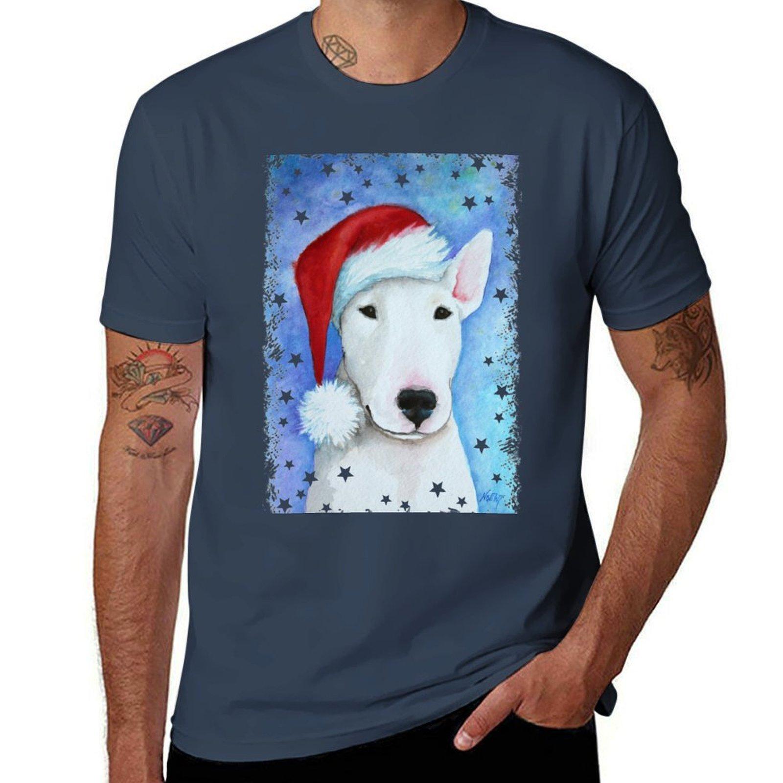Santa Bully Christmas Bull Terrier Tshirt Big And Tall Basic Tee Shirt S