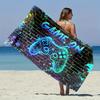 1PC Gamer "Game On" Print Beach Towel Polyester Quick-Drying Lightweight Soft Towel for Swimming Surfing Camping Travel Beach Es