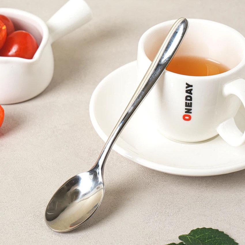Premium 304 All-Stainless Steel Tea Spoon (14cm) Silver