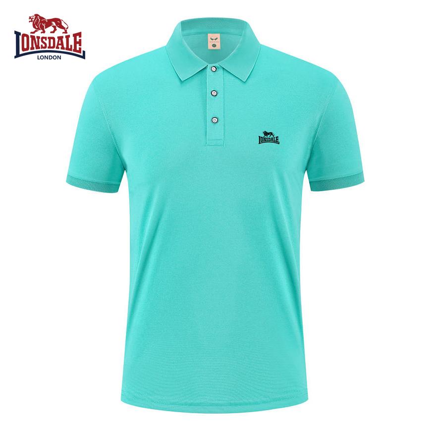 Lonsdale 2026 Zomer Nieuw Geborduurd Casual Sportkraag Poloshirt, Zweetafvoerend en Vocht absorberend Puur M
