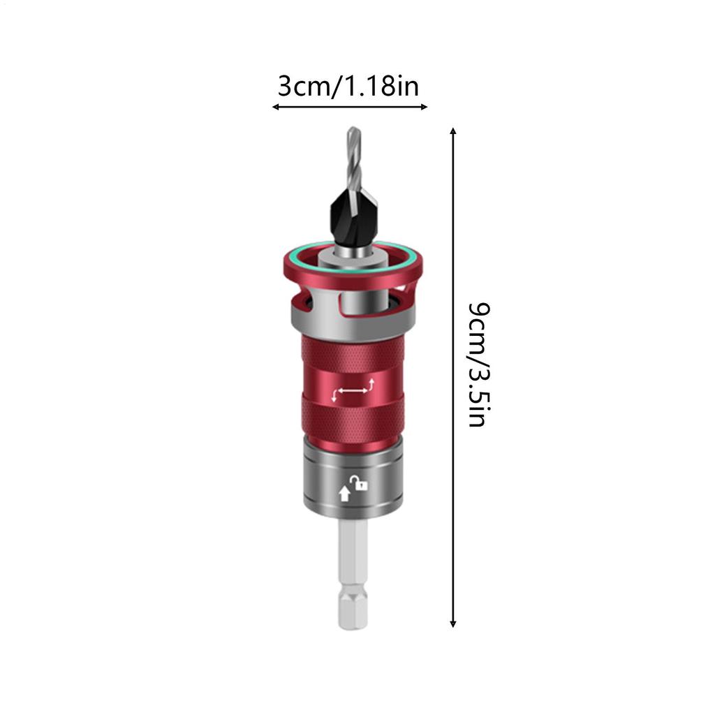 Counter Sink Drill Bit For Wood 7 Pieces Adjustable Depth Stop Woodworking Tools Quick Change Drilling Tool Kit For Wood MDF