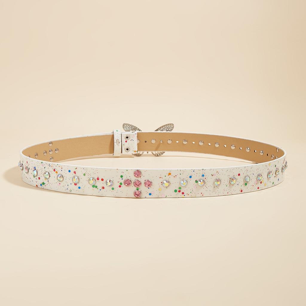 Butterfly Belt for Dress Adjustable Pin Buckle Waist Belt Rhinestones Buckle Wide Waist Belt Ladies Skirt Belt