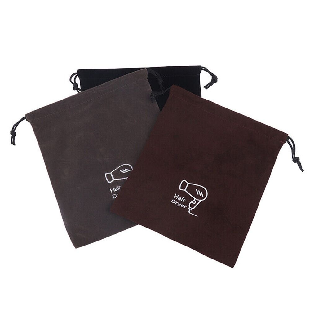 Bag Hair Dryer Pouch Velvet Bag for Jewellery Travel Toiletry Carry Pouch Hair Dryer Drawstring Bag