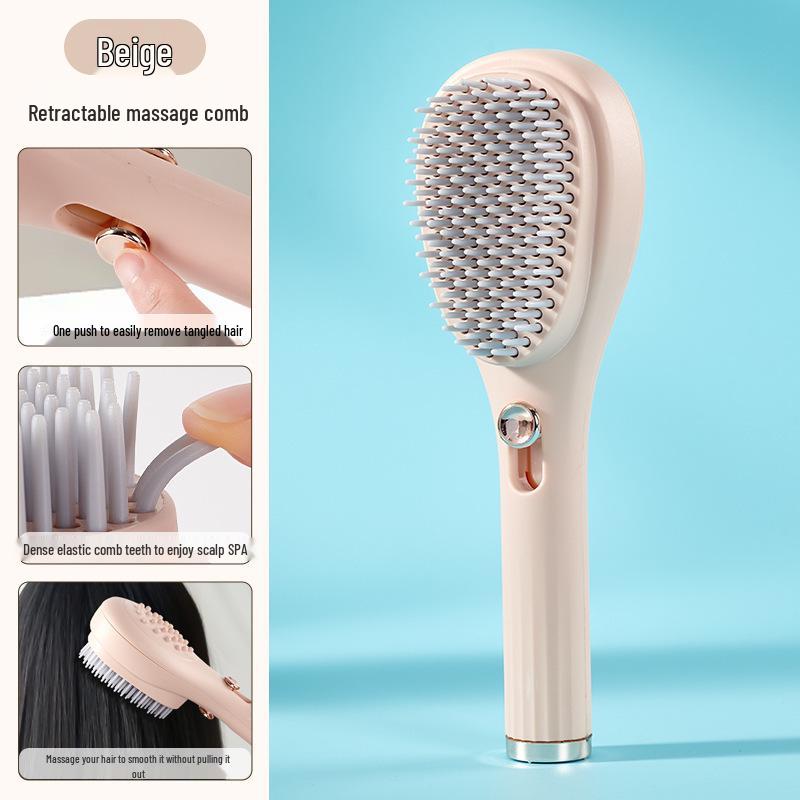 Women's Portable Retractable Airbag Comb - Fluffy Massage Detangling Hairbrush